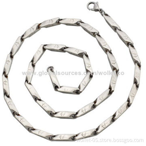 316L Stainless Steel Fashion Chain Necklace, High-polished, 18-inch Length